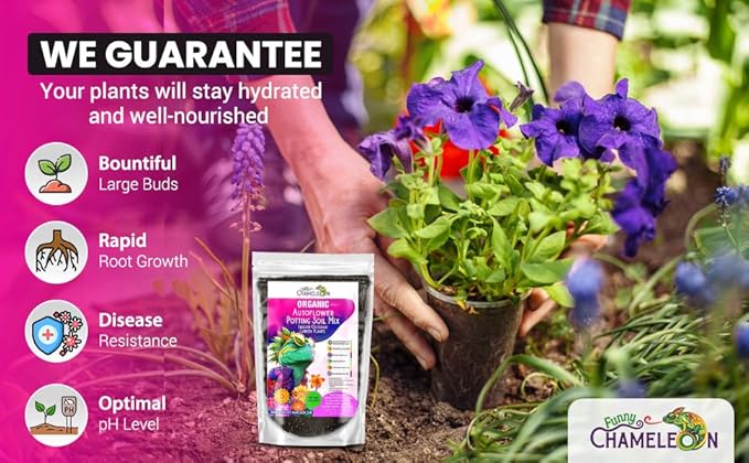 Organic Autoflower Potting Soil Mix – Ready-to-Use Living Soil, No Fertilizers Needed – Balanced Nutrients, Light Texture, Excellent Drainage, Boosts Germination & Root Growth (10 quarts)