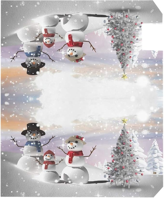 WOOR Christmas Tree and Snowman Winter Magnetic Mailbox Cover Snowflakes MailWraps Garden Yard Home Decor for Outside Standard Size-18"x 20.8"