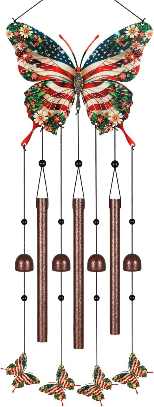 Metal Colorful Butterfly Wind Chimes for Outside to Create a Zen Atmosphere Suitable for Outdoor Garden Patio Home Decor,Melodious Melodic Tones Suitable as A Birthday for Women Mom