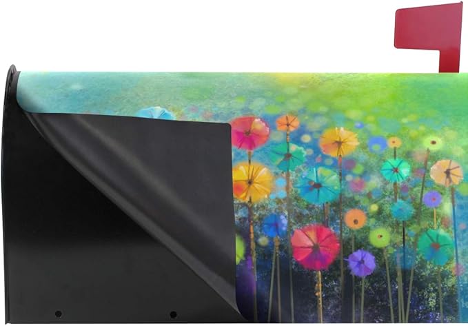 ALAZA Seasonal Nature Spring Summer Autumn Winter Flowers Magnetic Mailbox Cover Standard Size for Garden Yard Outdoor Decorations-18 x 20.8"