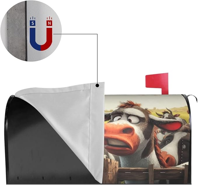 Funny Farmhouse Mailbox Covers Magnetic Letterbox Covers 21x18 Inch for Garden Outdoor Decoration