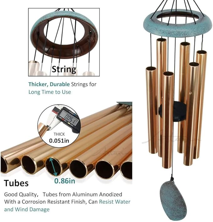 ASTARIN Personalized Name 35" Memorial Wind Chimes for Outside, Metal Sympathy Gifts for Loss of Mother Father Loved One, Bereavement Wind Chime in Memory Gift