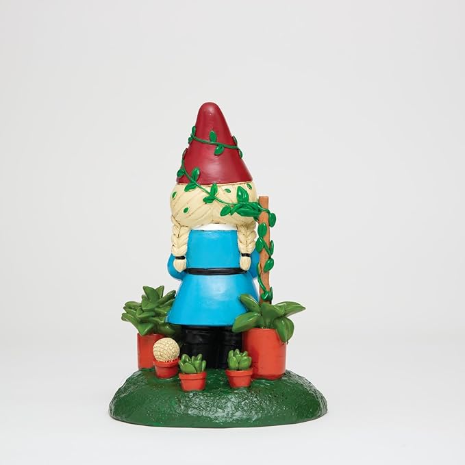 BigMouth Inc Crazy Plant Lady Garden Gnome Statue, Funny Outdoor Lawn & Yard Figurine, Housewarming Gag Gift Sculpture Decorations