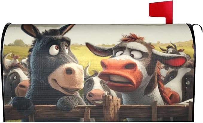 Funny Farmhouse Mailbox Covers Magnetic Letterbox Covers 21x18 Inch for Garden Outdoor Decoration