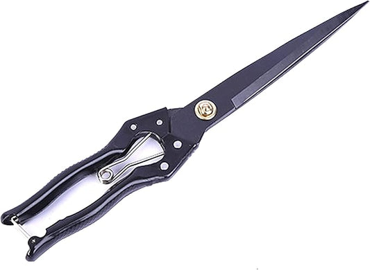 Grass Sheep Shear - Coated Wear-Resistant Handle, Manganese Steel Double-Edged, Strong Spring Suitable For Manual Shearing of Cow, Sheep, and Horse Hair (Black 12.6 inches)