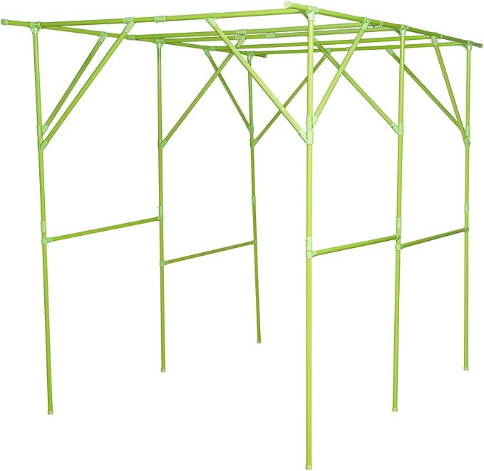 Grape Trellis | 79'' L x 59'' W x 79'' H Grape Vine Support Arch Arbor | Plant Climbing Pergola | Arbour Gazebo Trellis Rack Pergola | Plant Support Rack Trellises for Vegetable Fruit (Green)