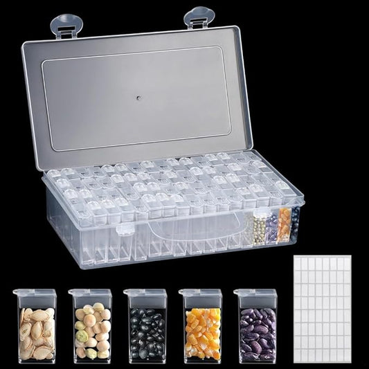 64-Box Seed Container With Transparent Case, Seed Storage With Label Stickers, Handy Organizer For Flower And Plant Seeds