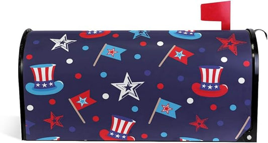 ALAZA 4Th of July Magnetic Mailbox Cover MailWraps Garden Yard Home Decor for Outside Oversized-25.5" x20.8"