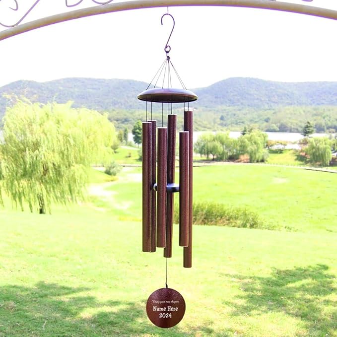 Retirement Wind Chime Personalized, Retirement Gifts of 2024, Best Gifts for Retirement, Deep Tone Wind Chimes Happy Retirement Life, Decorative Wind Chimes Outdoor, Product in USA