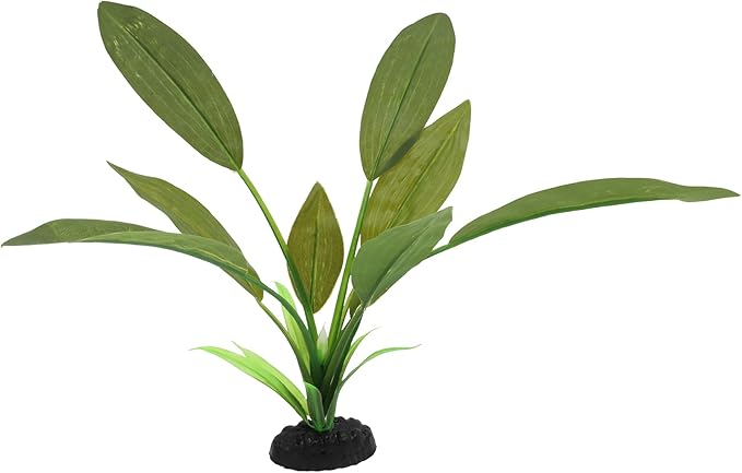 2-Pack 12 Inch Aquarium Silk Aquarium Plants, Artificial Plastic Plant for Small Tank, Goldfish, Fish Hides (Green C, 12 Inch)