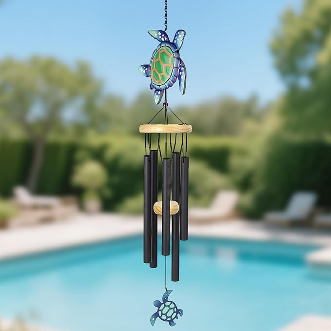 Wind Chimes for Outside Metal Aluminum 41.7" Inches Wind Chime with Turtle Outdoor Decor Large Unique Wind Chimes for Festivals/Birthday for Mom Dad Grandma Home Garden Patio Decor