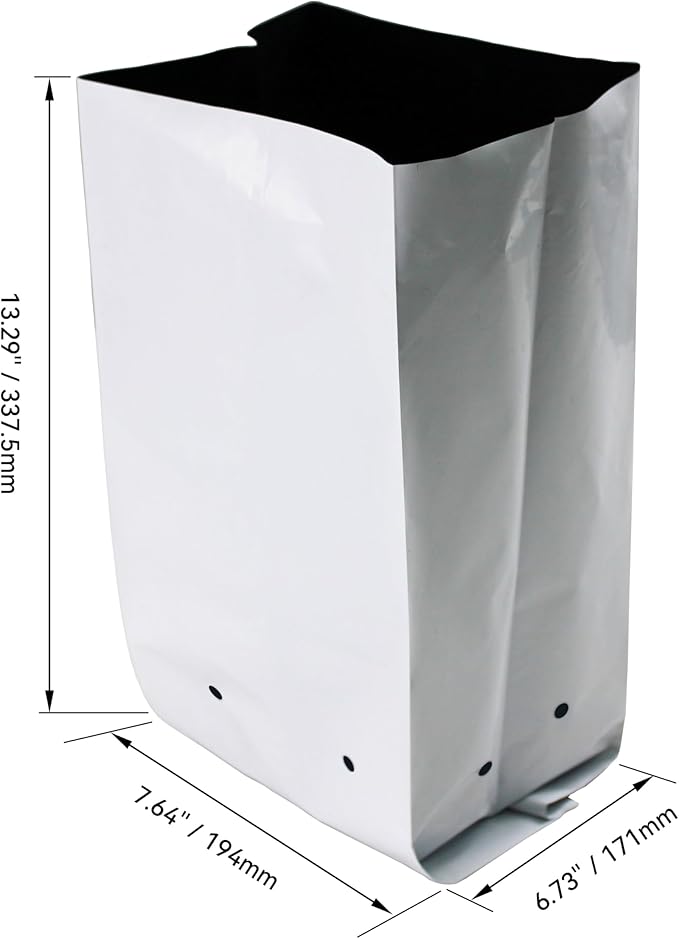 HFS(R Poly Grow Bag Planters Panda Film Black and White for Nursery Horticulture 3 Gallon - 50 PC