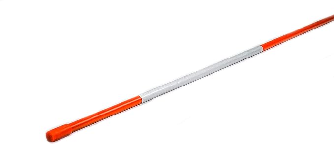 4ft Pro Snow Stakes - 48" x 5/16" Driveway Markers, Pointed Tip, Hy Viz Reflective Tape, Armor Cap (Choose Color/Quantity) (20, Orange)