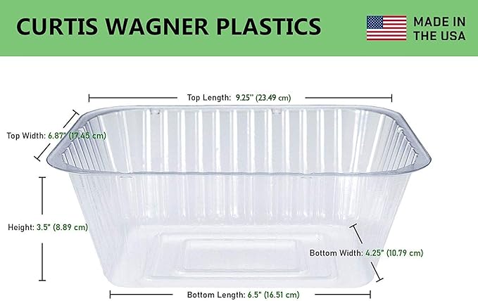 Curtis Wagner Plastics Oval Clear Heavy Gauge Vinyl Basket Liner (5-Pack) - Clear, Oval (Diameter: 6.5 x 4.25 Base, 9.25 x 6.8 x 3.5 Top, 3.5 Depth) Thin Plastic Plant Tray