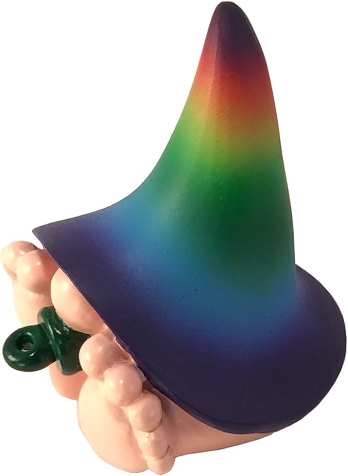 GlitZGlam Giant Baby Gnome for Your Enchanted Gnome and Fairy Garden (6 Inches Tall) (Rainbow)