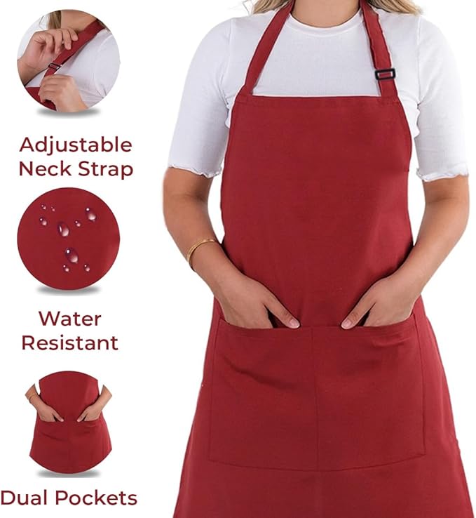 Personalized Aprons with Custom Name, Chef Apron for Cooking, Personalized Gifts Men, Apron Gifts Women with Pockets, Waterproof Chef Apron, Husband Dad Gifts for Christmas, Grill Gifts for Men