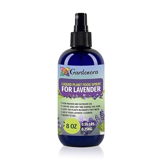 Gardenera Professional Lavender Superfood Spray Mist for Home Gardening | Micro-Fungi Enriched Fertilizer Mist for Healthy Leaves & Growth | 18 Essential Vitamins & Minerals for Lavender - 8oz
