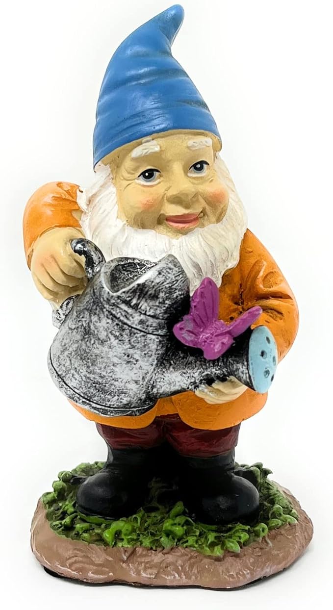 Nature's Mark 4 Gardener Gnomes Set Resin Statue Figurine Home Decorative Accent Statue Décor (4" H)