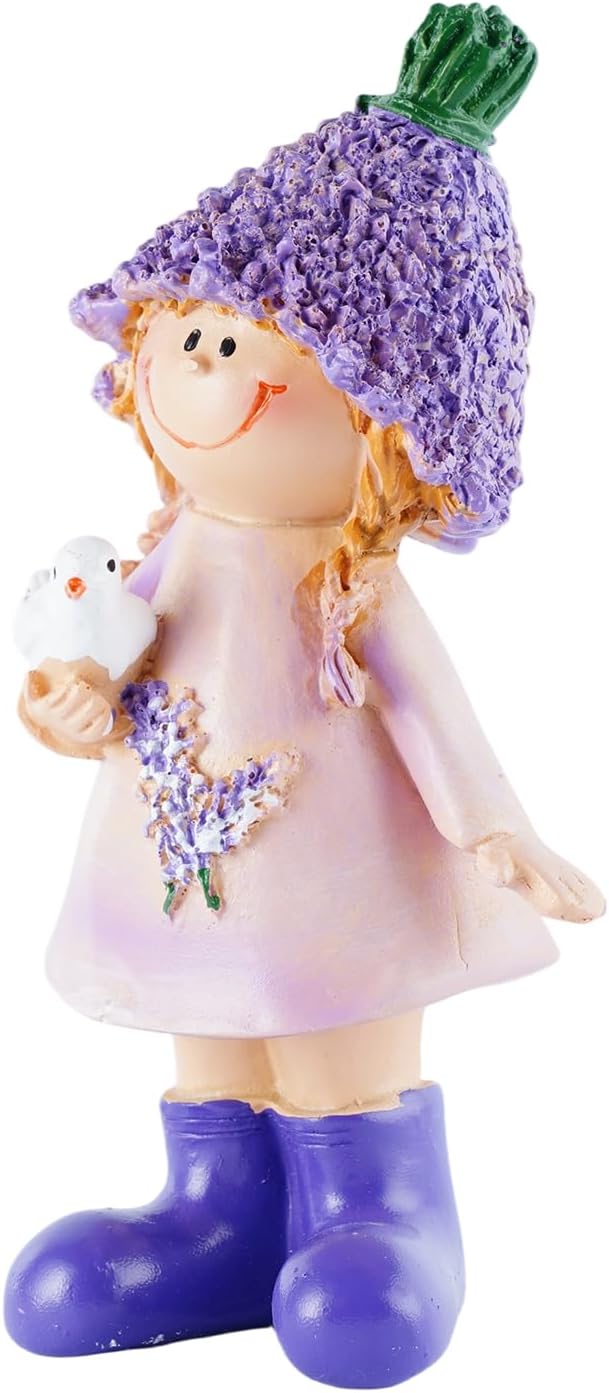 Lavender Outdoor Garden Resin Figurines, Couple Boy and Girl Statues, for Outdoor Patio Lawn Garden Decoration, Valentine's Day Home Decor, Ideal Gift for Mom, Dad and Friends