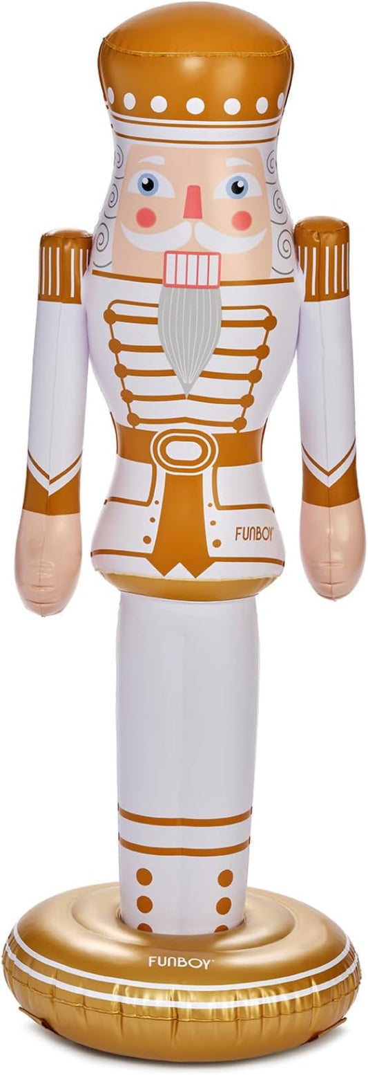FUNBOY Gold Inflatable Nutcracker – 3.5ft Tall Indoor/Outdoor Holiday Decoration – Christmas Yard & Porch Decor