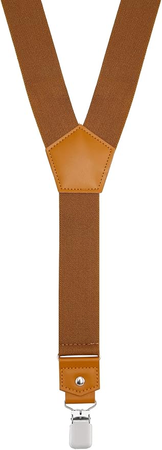 Suspenders for Men Y Back Adjustable Elastic with Strong Clips 47 Inches