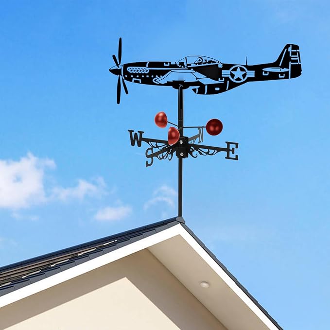 Weathervane Roof Mount, Rust-Resistant & Durable Metal Wind Direction Indicators, Decor Weather Vane for Yard, Outside, Garden, Shed, Farmhouse & Chicken Coop (Helicopter)