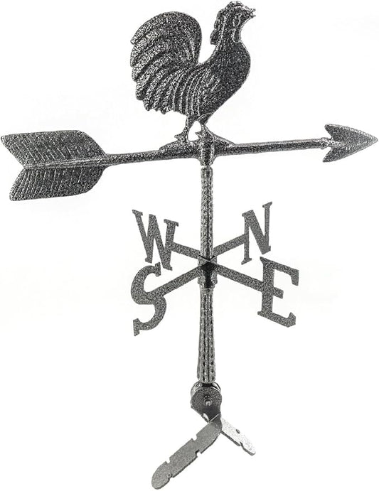 Montague Metal Products - Weathervane - Cast Aluminum Weathervane -Includes Roof Mount - 6 Colors Available (Rooster, Swedish Iron)