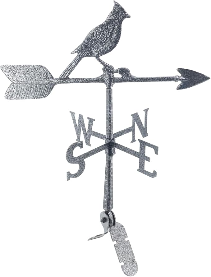 Montague Metal Products - Weathervane - Cast Aluminum Weathervane -Includes Roof Mount - 6 Colors Available (Cardinal, Swedish Iron)