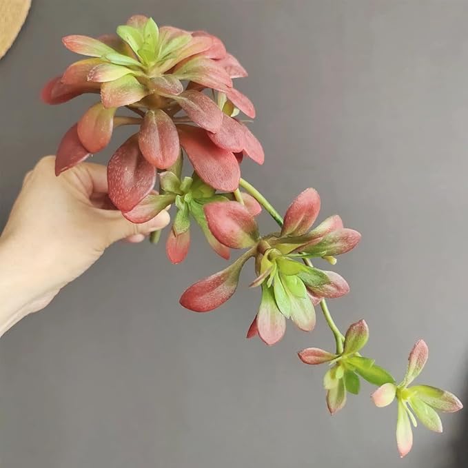 2pcs Artificial Succulent Plants, Realistic Large Fake Succulents, Artificial Hanging Ornaments for Decor