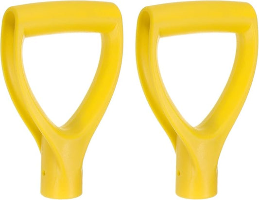 HARFINGTON Shovel D Grip Handle 1-1/4""(32mm) Inner Dia. ABS Plastic Spade Snow Shovel Replacement Garden Accessories for Digging Raking Tool, Yellow