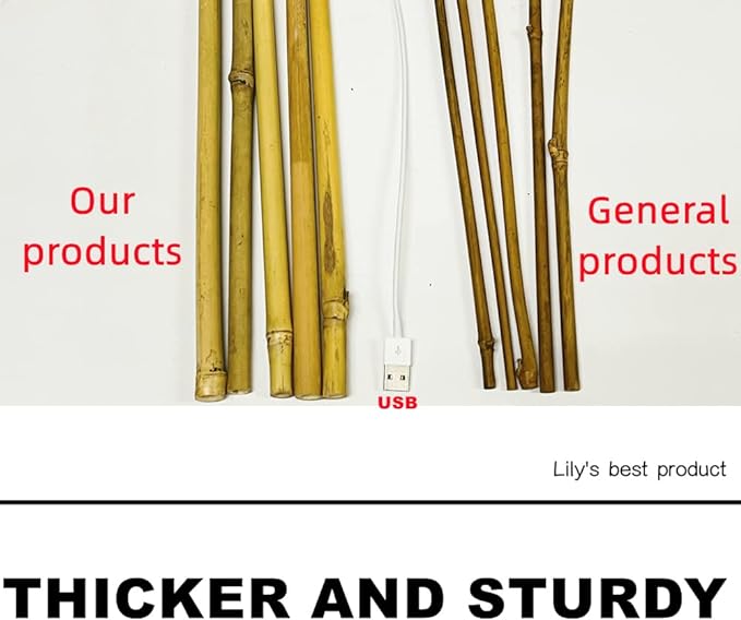 HOPELF 50 Pack 3ft Bamboo Plant Stakes for Wood Garden Sticks，Wooden Plant Supports，Bamboos，Trellis，Crafts, More Size Choices 8"/12"/16"//2'/3'/4'/5'/6'