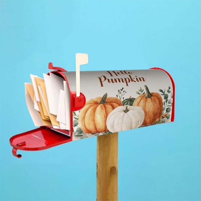 Mailbox Covers Pumpkin Watercolor Fall Thanksgiving Pumpkin Watercolor Fall Thanksgiving Magnetic Letter Post Box Cover Standard Size 21 x 18 Inch Garden Yard Home Decorative
