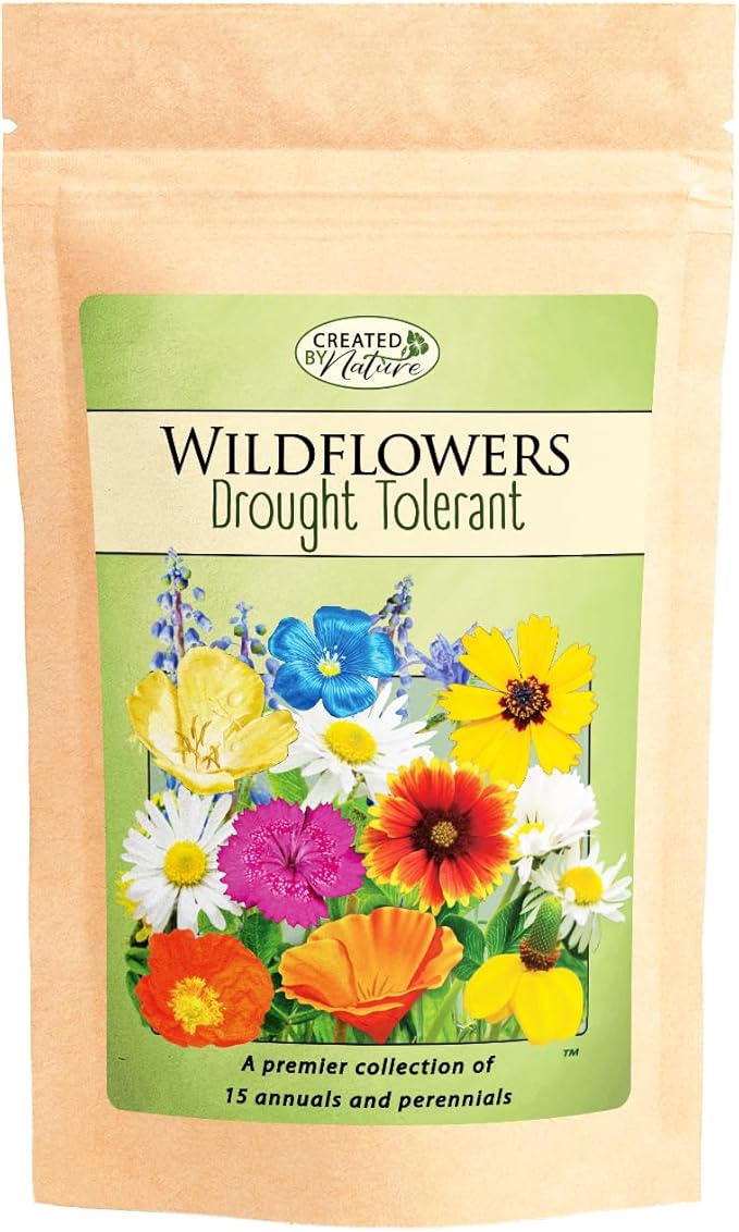 Created By Nature Drought Tolerant Wildflower Seed Mix, 15 Varieties, 67,000 Seeds