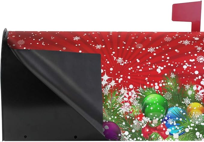 WOOR Christmas Tree Decoration and Snowflakes Magnetic Mailbox Cover Standard Size for Garden Yard Outdoor Decorations-18 x 20.8"