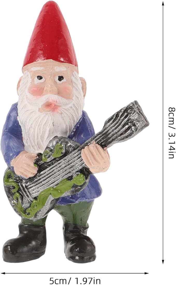 SUPVOX Gnomes Fairy Resin Statues: Happy Gnomes Dancing Celebration Musical Band Garden Gnome Set Mini Gnome Statue Miniature Fairy Gardens Micro Landscape Dwarfs Statue Ornaments 4pcs