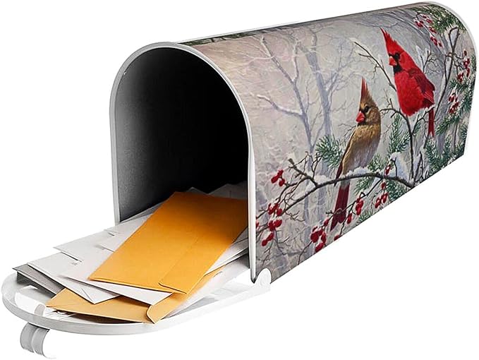 Winter Magnetic Mailbox Cover - Standard Size 18" X 21" - Holiday Garden Decorations for Outside