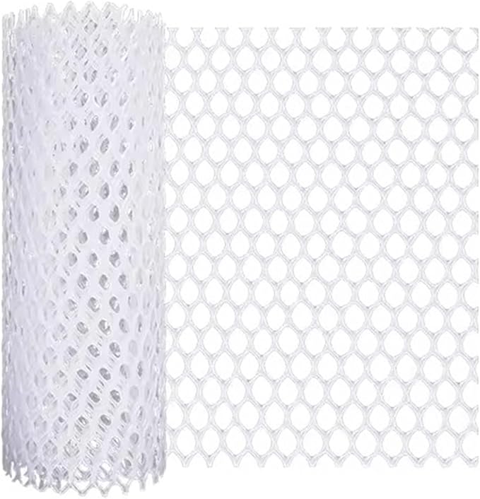 Plastic Chicken Wire Mesh Fencing 39.3″ x 32.8′ Roll Pet Garden Safety Fencing Netting Durable Heavy Duty Snow Fence for Poultry Floral Bird Patio Barrier, Easy to(Size:1x10M - Mesh 1.8cm,Color:White)