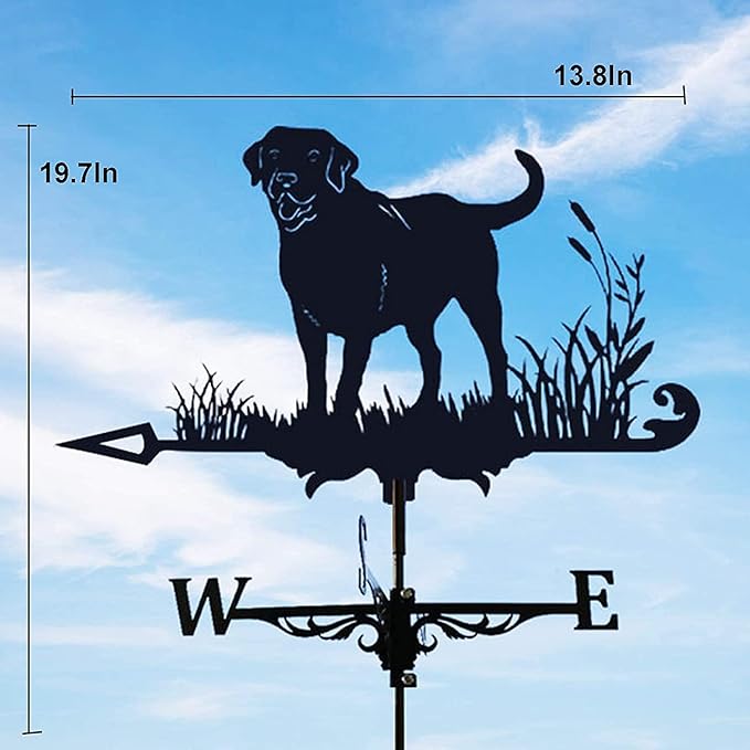 Animal Metal Weather Vane,Vintage Black Weather Vane Hollow Wind Direction Indicator for Outdoor Garden Roof Paddock Decoration Weather Vane