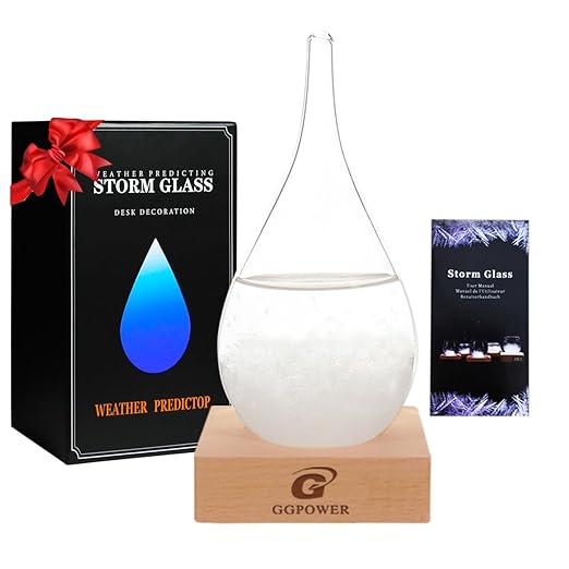Storm Glass Weather Predictor,Christmas Unique Gifts, Christmas Snow Globe Barometer, Storm Glass Weather Station, Decorative Weather Predictor,Decorative Glass Bottles for Home and Office