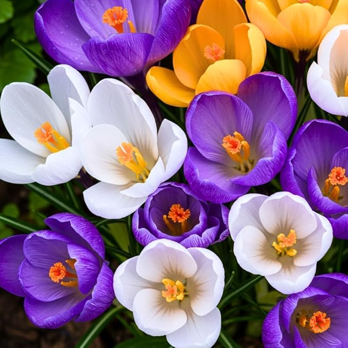 Mixed Crocus Bulbs for Planting -10 Bulbs - Easy-to-Grow Perennial Flowers in Bright Spring Gardens, Pollinator-Friendly, Cold-Hardy, Low-Maintenance Bulbs