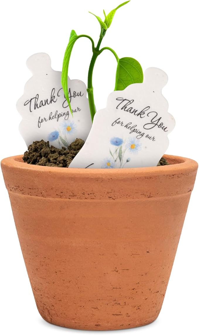 Baby Bottle Shaped Seed Paper – 15Pcs Blue Baby Shower Favors for Guests with Wildflower Seeds, Writable & Plantable, Gender Reveal, Birthday Gifts for Guest