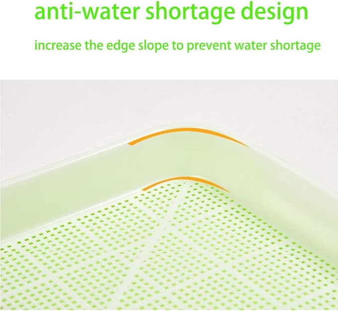 Plastic Growing Trays, Seed Tray with Germination Layer and Water Storage Layer, Double-Layer Design, for Seedlings, Indoor Gardening, Growing Microgreens, Wheatgrass(Pink)