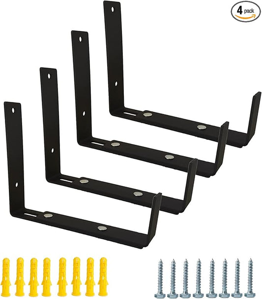 4-Pack Adjustable Planter Box Bracket,Flower Window Box Bracket,Planter Shelving with Adjustable Size The Width of The Bottom of The Planter Box