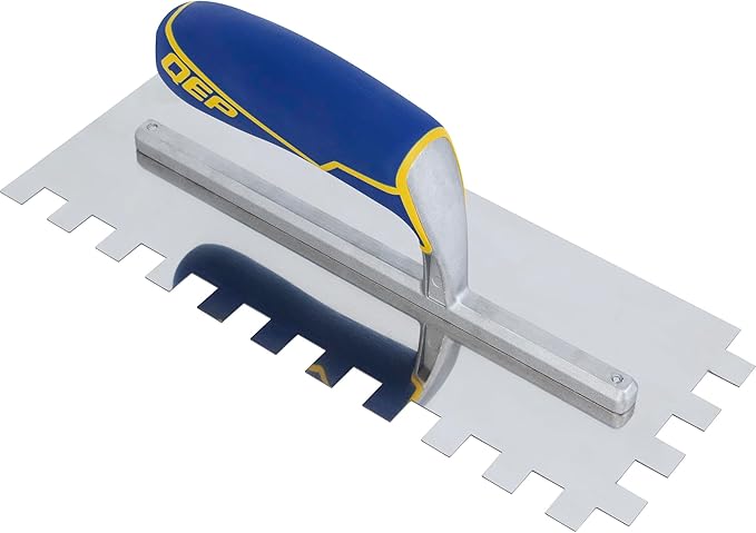 QEP Comfort Grip Stainless Steel Trowel Square-Notch 1/2" x 1/2" x 1/2"