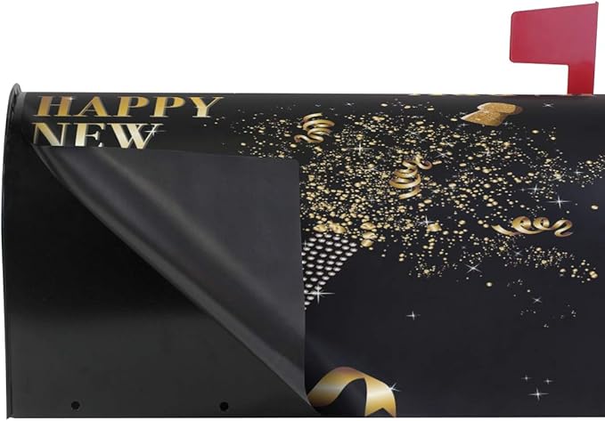 ALAZA Champagne Bottle Uncorked in New Year Magnetic Mailbox Cover Standard Size for Garden Yard Outdoor Decorations-18 x 20.8"