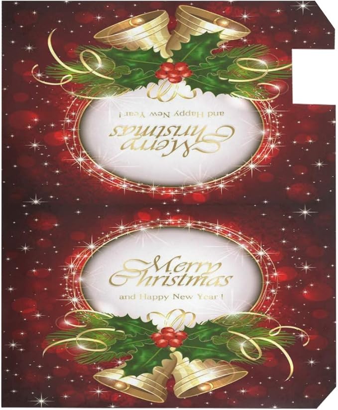 ALAZA Christmas Bells and Holly Berries Magnetic Mailbox Cover Standard Size for Garden Yard Outdoor Decorations-18 x 20.8"
