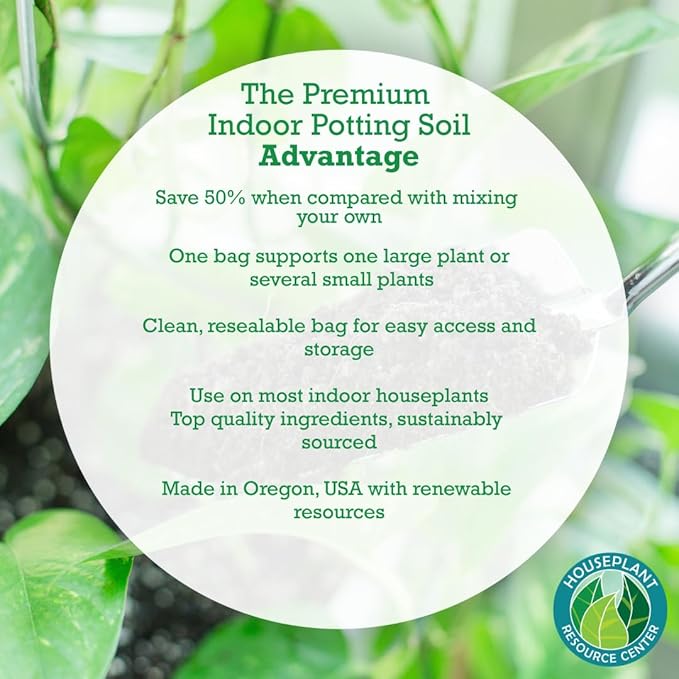 Organic Indoor Plant Soil – Enhanced Drainage & Optimal Nutrient Content for Healthy Roots & Fast Growth | Made in USA | Large 7.5L Bag