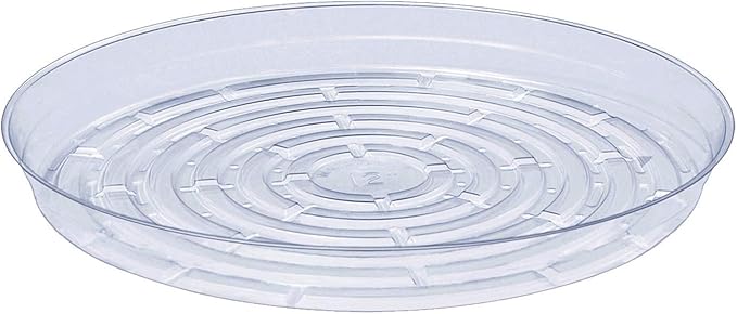 Curtis Wagner Plastics Drip Pan Plant Saucers (5-Pack) - Clear, Round (Diameter: 11" Base, 12" Top, 1.25" Depth) Thin Plastic Planter to be Used as Indoor Pot & for Outdoor Plant Pots
