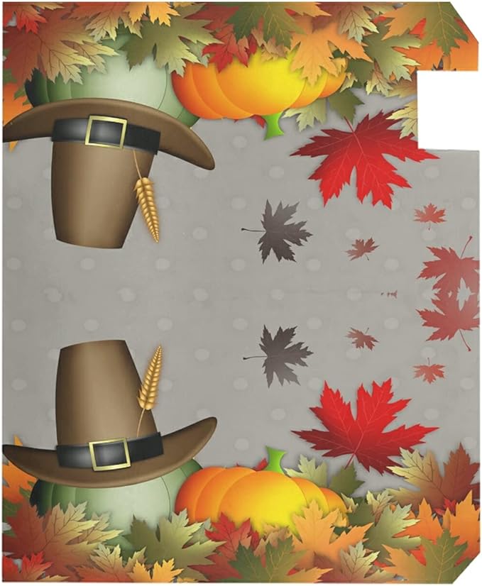 WOOR Thanksgiving Pumpkin with Hat Autumn Fall Leaves Magnetic Magnetic Mailbox Cover Standard Size for Garden Yard Outdoor Decorations-18 x 20.8"