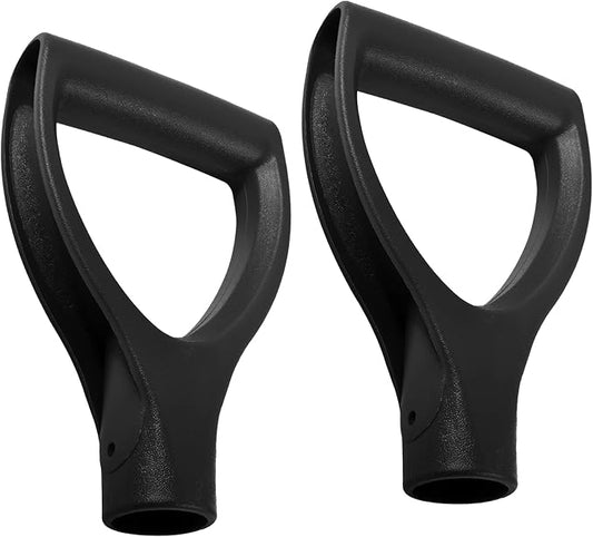 2 Pcs ID 1.26" Black Shovel D-Shaped Grip Handle,PVC Shovel D Straight Grip Handle,Plastic Spade Replacement Snow Removal Garden Accessorie Backyard Digging,7.28×4.53-in(H*T)